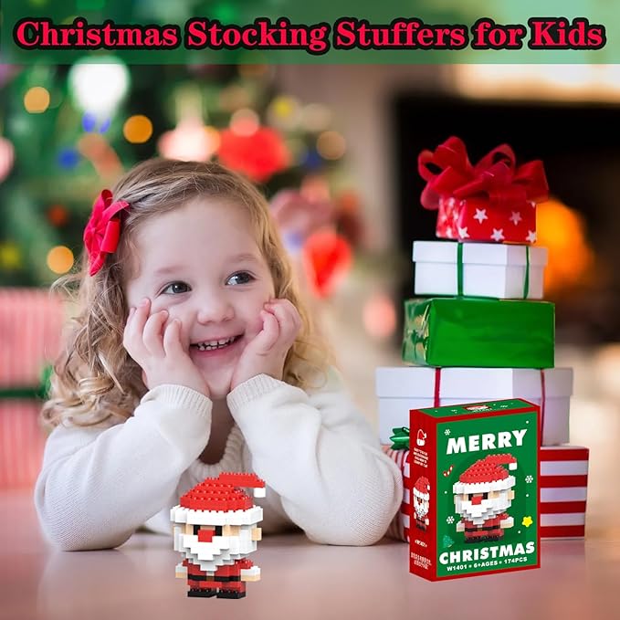 Christmas Santa Building Blocks Set Compatible with Lego Advent Calendar 2024 Stacking New Toys Holiday Present Box New Year Xmas Gifts for Kids for Boys & Girls and Adults