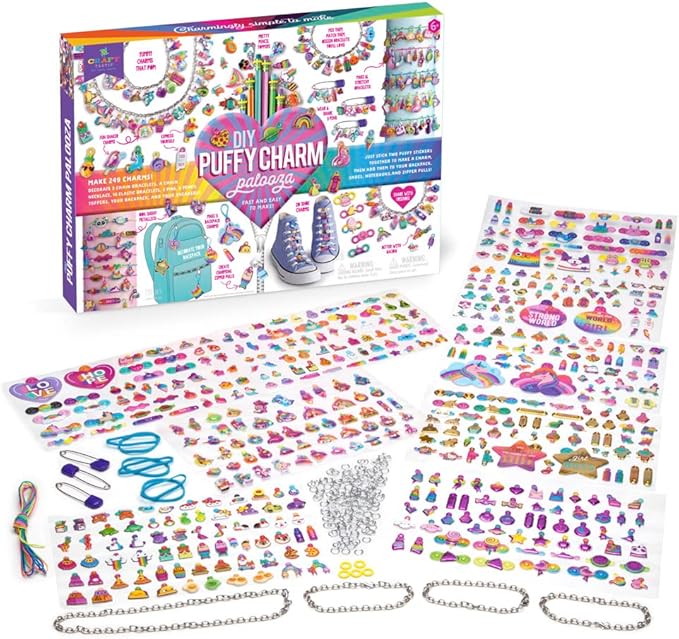 Craft-tastic — Puffy Charm Palooza — DIY Jewelry Craft Kit — Create Personalized Charms Using Easy to Make Puffy Charms — for Kids Ages 6 and Up