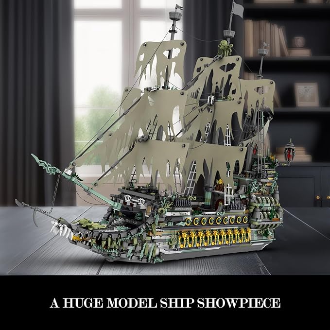 JMBricklayer Large Pirate Ship Building Sets for Adult 40113, Ghost Ship Flying Dutchman Big Model Ship, Challenging Construction Set to Build, Gifts for Teens Adults Collections Enthusiasts(5865 PCS)