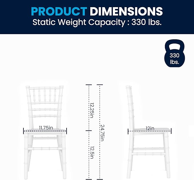 Flash Furniture Hercules Series Children's Resin Event Chair, Commercial/Residential All Occasion Chair, 330 lb. Static Weight Capacity, White