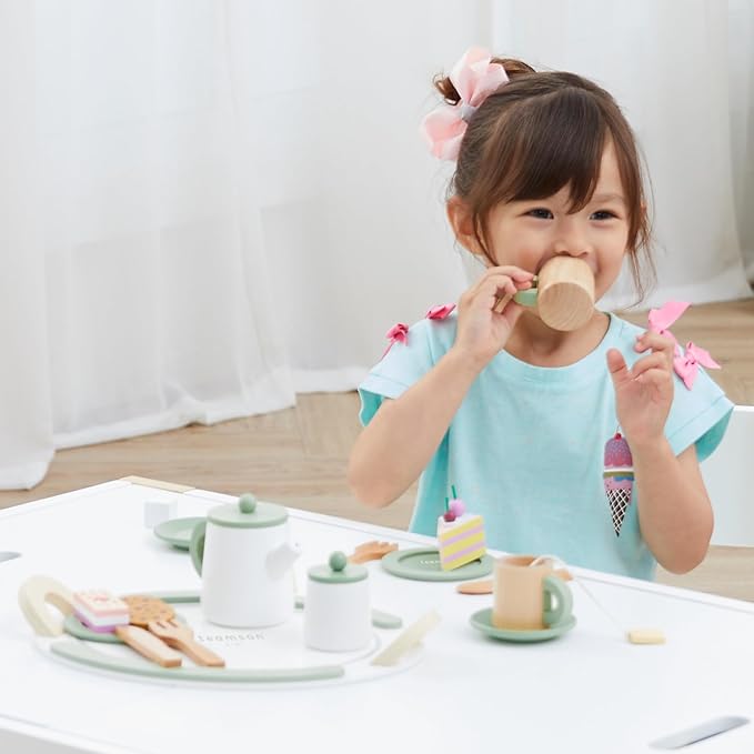 Teamson Kids Little Chef Frankfurt 20-pc. Wooden Play Kitchen Tea Party Accessory Set with Pretend Food and Cups
