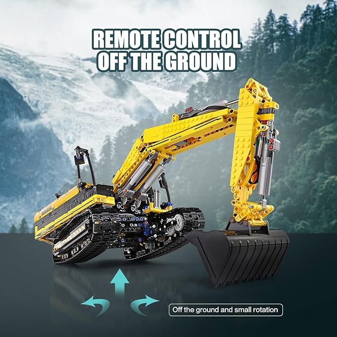 Mould King 13112 RC Excavator Building Set for Boys, 1830 Pieces Building Blocks APP Remote Control Truck Construction Vehicles Model with Motor, STEM Engineering Toys for Kids