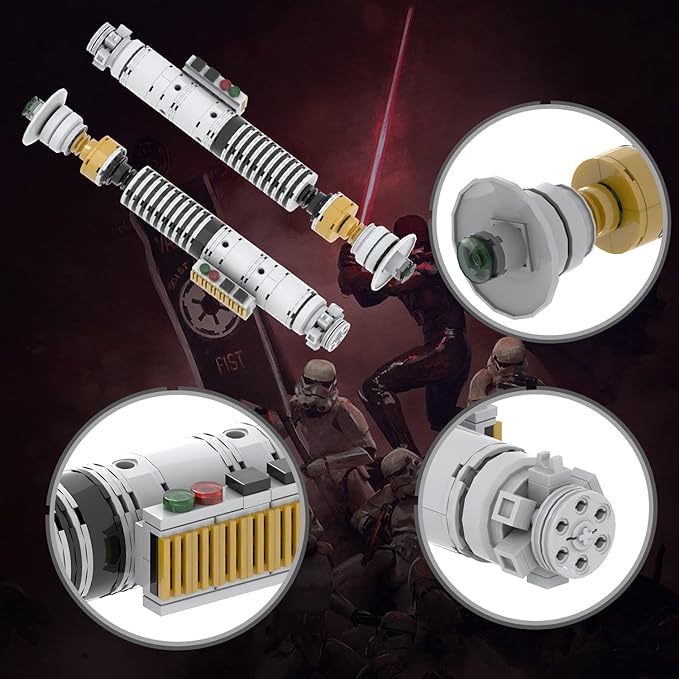 MOOXI-MOC Space Wars Luke Sword Lightsaber Hilt Building Set,Creative Building Blocks Kit(127pcs)