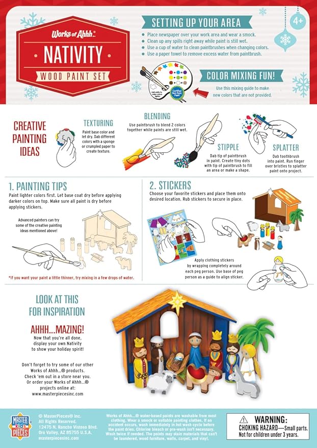 Works of Ahhh... Holiday Craft Set - Nativity Premium Wood Paint Kit