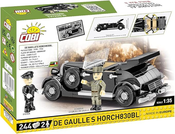 Cobi toys 244 Pcs Hc WWII /2261/ De Gaulee'S 1936 Horch 830 Bl