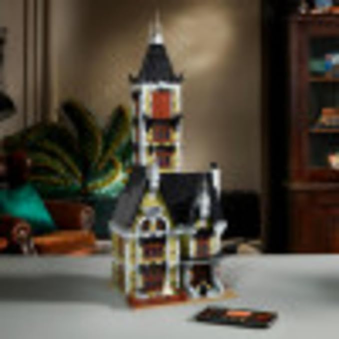LEGO Icons Haunted House Building Set 10273, Haunted House Kit, Creative Crafts for Adults and Family, Powered Up Ready Building Kit with 10 Minifigures, Halloween Decoration to Build Together