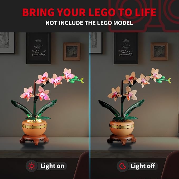 BRIKSMAX 2.0 Light Kit for Lego-10343 Mini Orchid -Innovative Led Lighting Kit Compatible with Lego The Botanical Collection Building Set- Not Included Lego Set