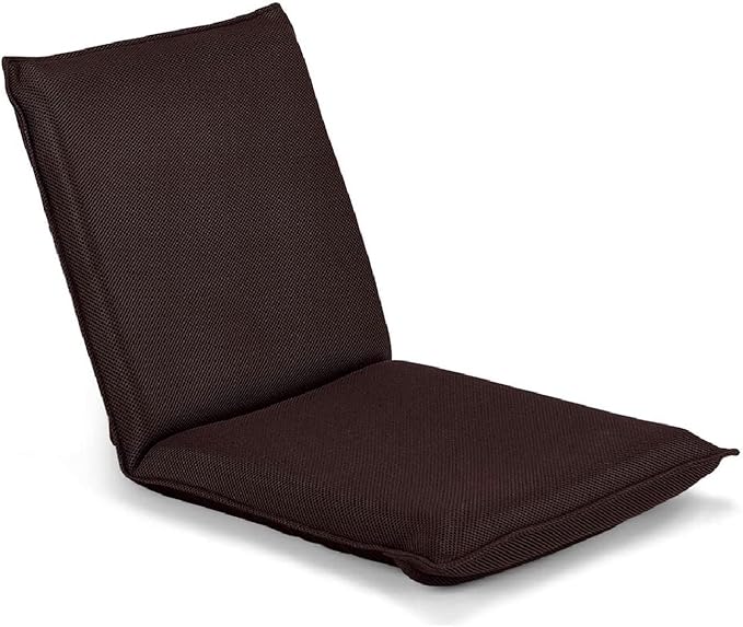 S AFSTAR Adjustable Floor Chair, Cushioned Lounger Recliner with 6-Position Comfortable Back Support & Thick Padded, Lazy Sofa Floor Gaming Chair, Floor Seat for Gaming Reading Meditation (Coffee)
