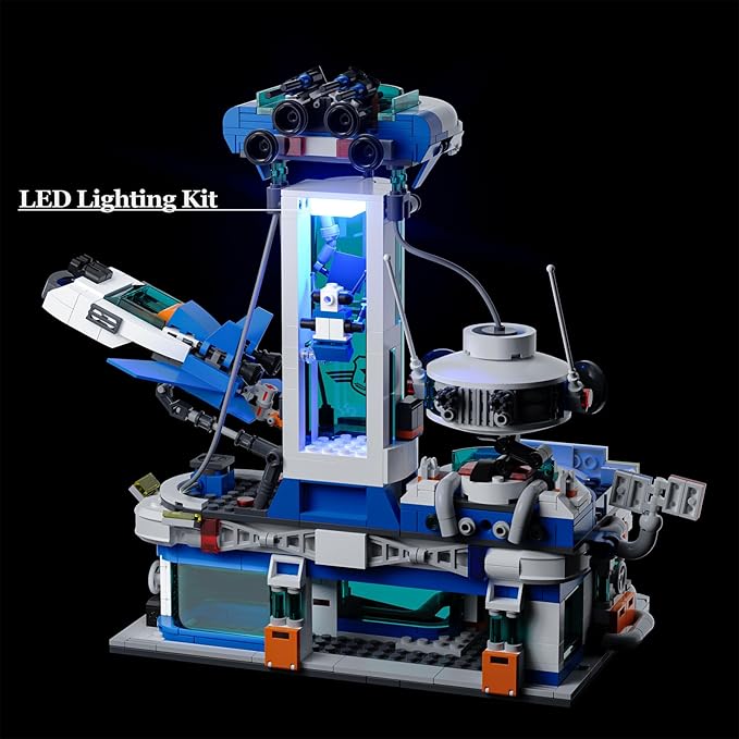 QLT Space Police Station Builidng Set, 905 Pcs Building Toy Compatible with Lego, Little Spaceship, A Police Robot, Gift for Adult & Boys