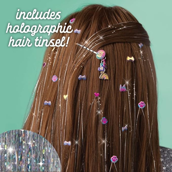 Craft-tastic - Fold and Stick Hair Puffy Charms - Craft and Accessory Kit - for Ages 5+