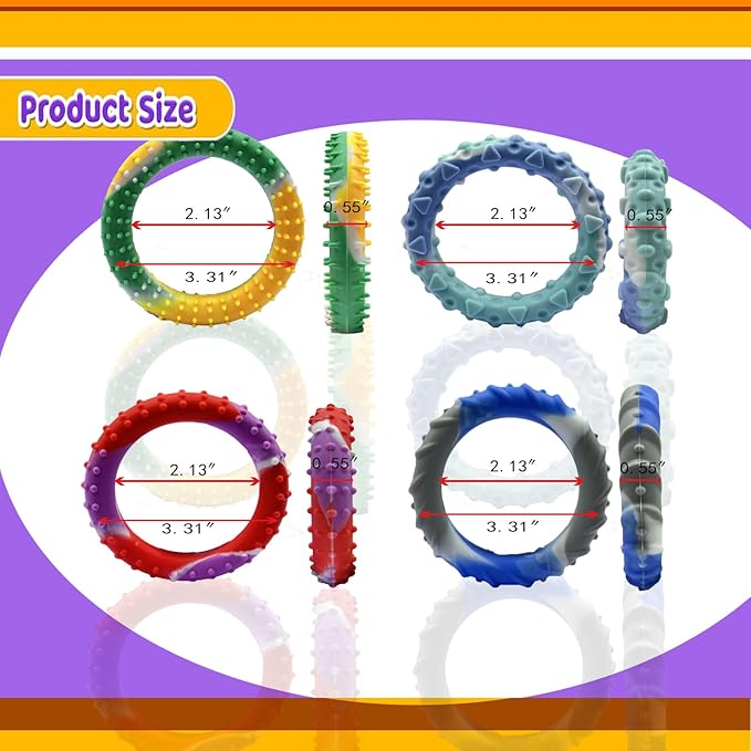 6pcs Random ColorSensory Fidget Toys for Kids Adults ， Stretchy Fidget Bracelet &Texture & Calming Autism Sensory Toys for Special Needs Autistic Children &Calm Down Toy for Toddler Girls Boys