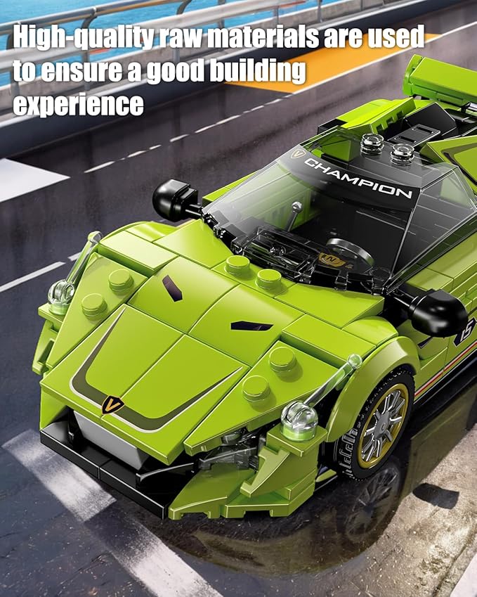 TYCOLE Super Sports Car Building Block Set with Display Case,Speed Race Car Building Kits Construction Toy,Collectible Car Model,Christmas Birthday Gift for Adults and Kids 6 and up(323pcs)