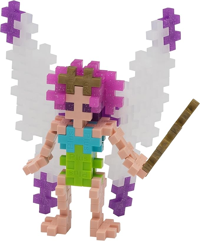 Plus Plus 3D Figure Building Block Set, Fun Stem Toys for Kids, 70 Interlocking Pieces - Fairy Mini Maker Tube