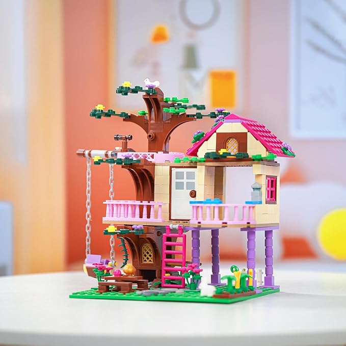 Tree House Building Set Compatible with Lego Friends, 504 PCS Forest House Building Kit Birthday Gift for Kids Girls Boys Age 6-12 Years（7652）