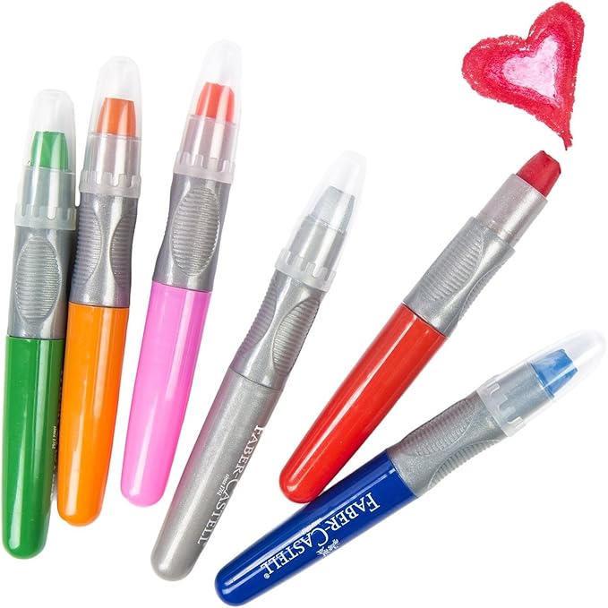 Faber-Castell Gel Crayons: 12 Jumbo Gel Crayons in Durable Storage Case: Toddler Art Supplies for Coloring and Kids Drawing, Twistable Crayons for Arts and Crafts for Kids Ages 3-4+