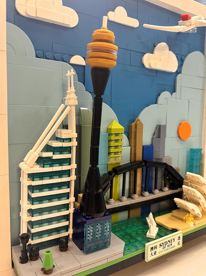 TUTU&LELE Postcard Sydney, 3D Wall Art Craft Kit, Wall Art Architecture Skyline Model Kit, Office Home Décor, Architecture Building Blocks for Adults and Kids (707Pieces)
