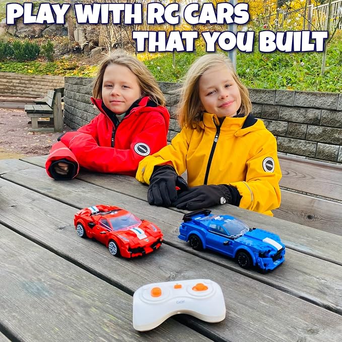 WISEPLAY Build Your Own RC Car Kit for Kids | 325-Pieces STEM Building Toys for Boys and Girls | Perfect Christmas & Birthday Gift for 6-10 Year Olds (Blue)