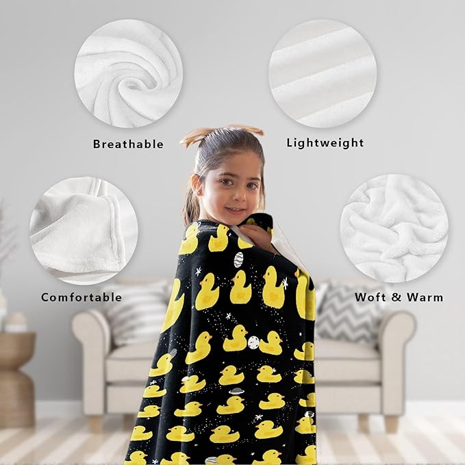Aparajita Ruddy Duck Adult Duck Blanket Kids Funny Blanket Suitable for Bedroom Living Room Bed Sofa Crib Couch Chair Outdoor All Season Items That Yellow Duck Lovers Will Love 40"x30"for Pets