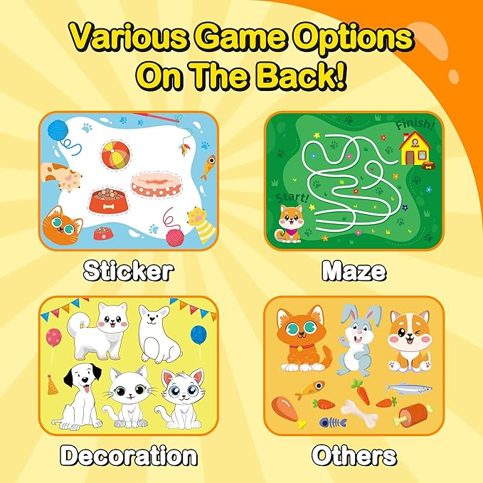 YPLUS Water Reveal Activity Books for Kids, Toddler Travel Toys Mess Free Coloring, Magic Paint with Water Books for Car Plane Yard Ages 3 4 5 6 7 - Theme Animals