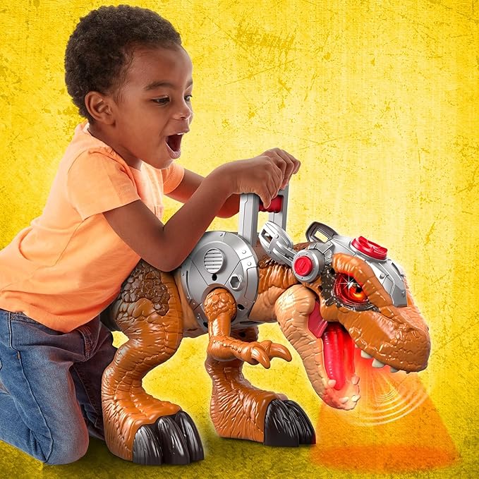 Fisher-Price Imaginext Jurassic World Dinosaur Toy, T. rex with Lights & Owen Grady Figure, Preschool Kids Ages 3+ Years (Amazon Exclusive)