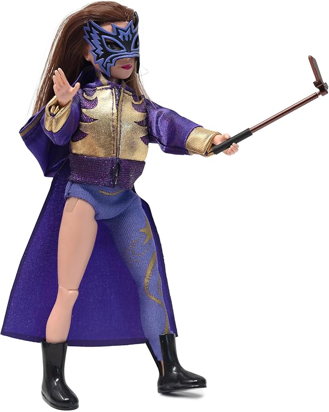 Boss Fight Studio Lady Maravilla, I Am Brilliance Doll, Lucha Libre Collectible Action Figure – Highly Articulated Soft Goods Figurine with Accessories Including Smartphone and Selfie Stick – 1:12