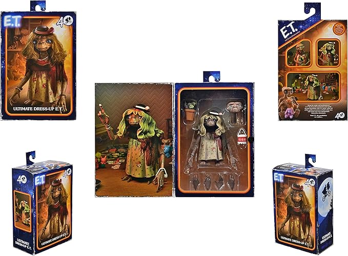 NECA E.T. The Extra Terrestrial: 40th Anniversary Ultimate 7-Inch Scale Action Figure, Dress-Up E.T.