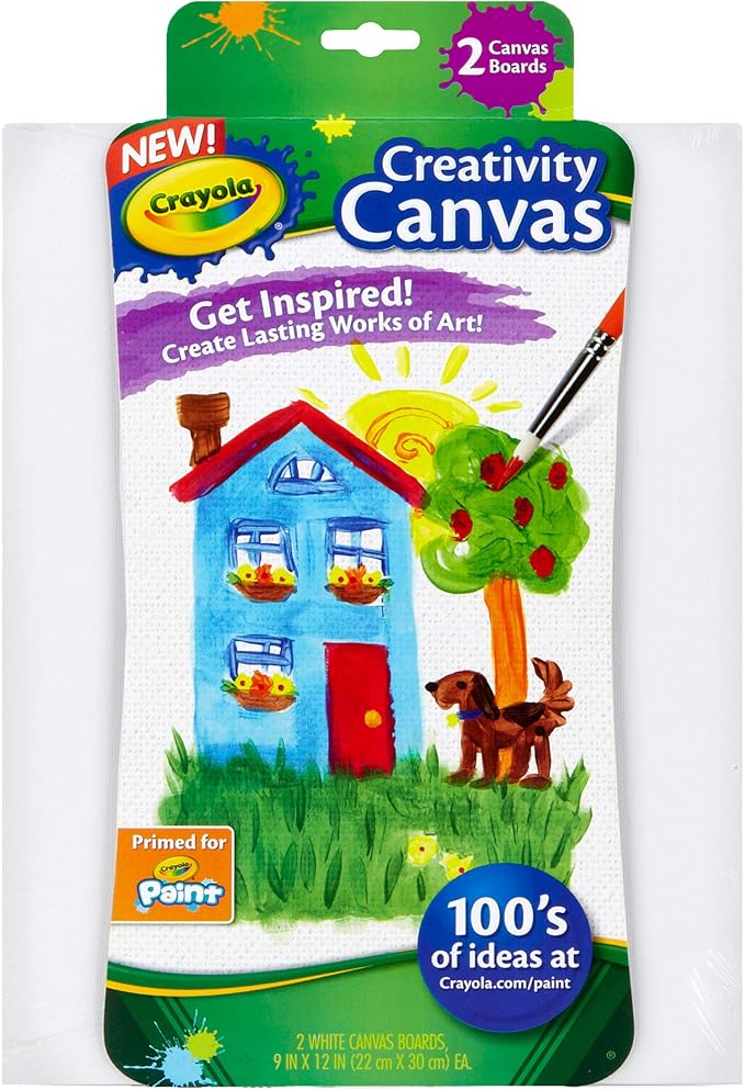 Crayola Paint Canvas Set, Painting Supplies, White, 2 Count