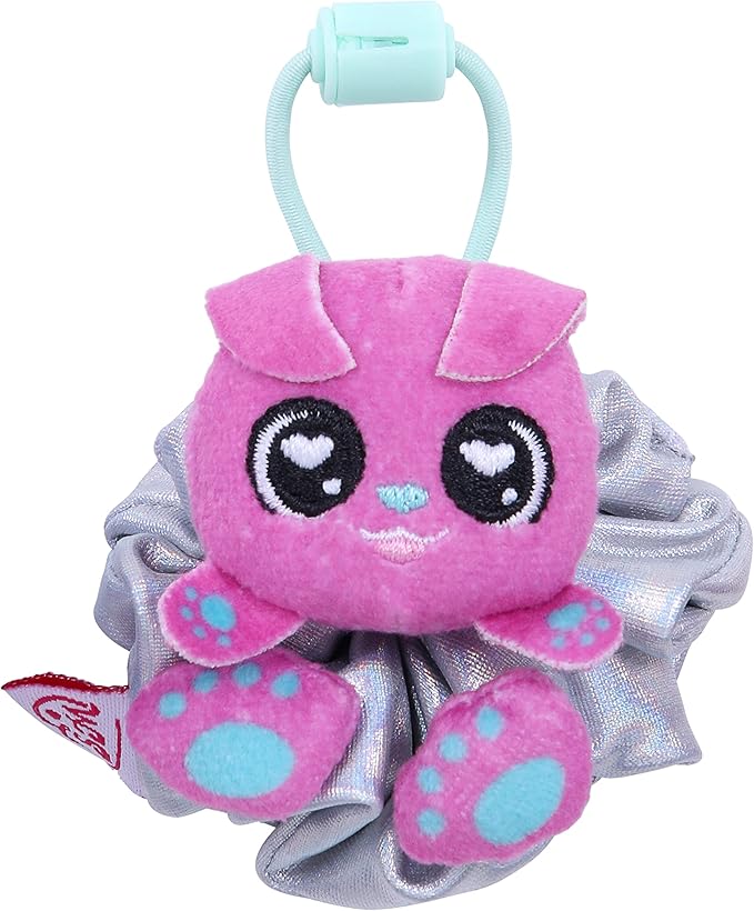 Scrunchmiez Four Pack, Exclusive scrunchies That Magically transforms from Hair Scrunchie to Cute Plush Friend as Well as Backpack Clip. So Many Characters to Collect & wear.
