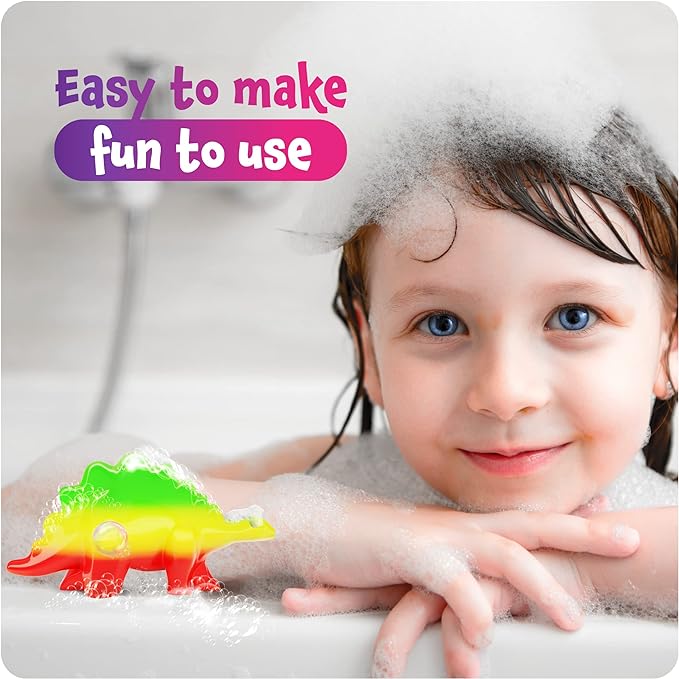 Dan&Darci Dino Soap Making Kit for Kids, Dinosaur Science Toys Kits, Easter Gifts for Kid All Ages, DIY Activities Craft - Art Crafts Gift Set for Boys and Girls Age 3 4 5 6 7 8 12 Year Old Boy