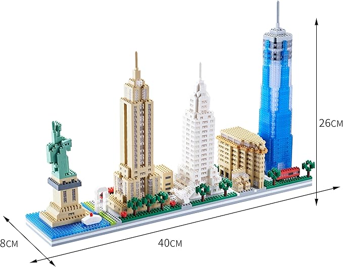 City Architecture New York Micro Mini Blocks Skylines Collection Building Set for Adults NYC Skyline Model Kit for Kids Age of 14+ 3452 Pieces Bricks