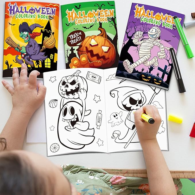 Omgouue 36Pcs Halloween Coloring Books Kids Spooky Cute Halloween Coloring Book for Kids All Ages Indoor Activities at Home Party Favors Gift Supplies