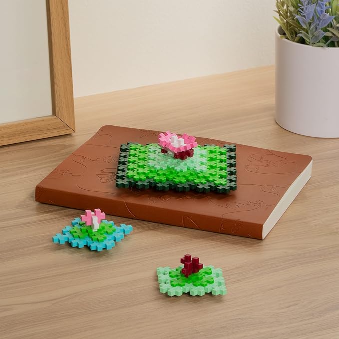 PLUS PLUS Inspired Art History Building Set, 3D Painting Kit & Craft Supplies for Kids, 350 Mini Interlocking Open Ended Pieces - Monet, The Japanese Footbridge