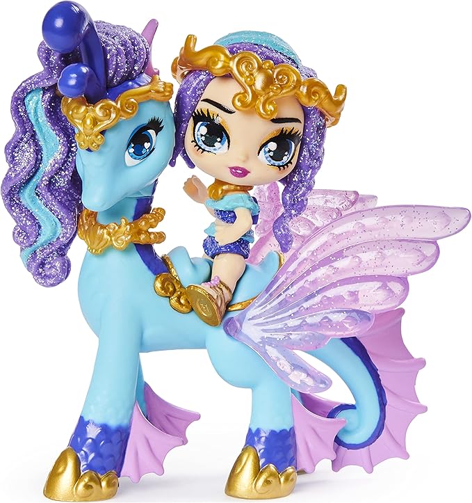 Hatchimals Pixies Riders, Lagoon Lily Pixie and Seastallion Glider Set with Mystery Feature