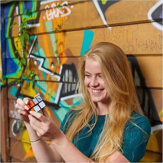Rubik's Cube, The Official 2x2 Rubik's Cube Mini Classic Color-Matching Puzzle, Twisting Fidget Toy, Challenging Brain Teaser & Sensory Puzzle for Adults, Teens, & Kids, for Ages 8 & Up