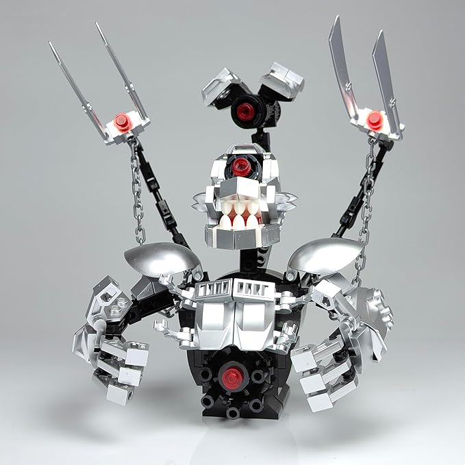 Skibid Toilet Building Block Set, Platinum Armor Cybertron Skeleton Toilet Skibid Building Brick for Adults Fans 313PCS Blocks