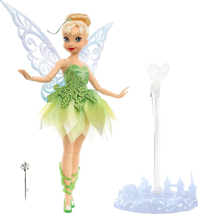Mattel Disney Toys, Tinker Bell Collector Doll with Wings to Celebrate Disney 100 Years of Wonder, Inspired by Peter Pan