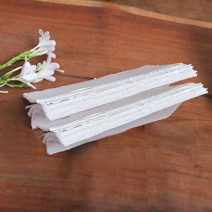 50 Pack Cotton Watercolor Paper with Deckle Edge 200 GSM Rough Textured Watercolor Paper for Writing