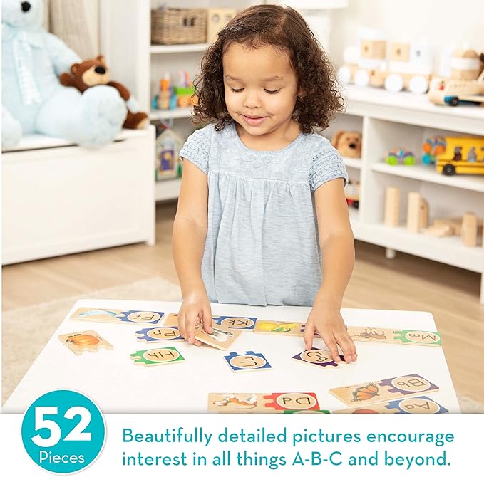 Melissa & Doug Self-Correcting Alphabet Wooden Puzzles With Storage Box (52 pcs)
