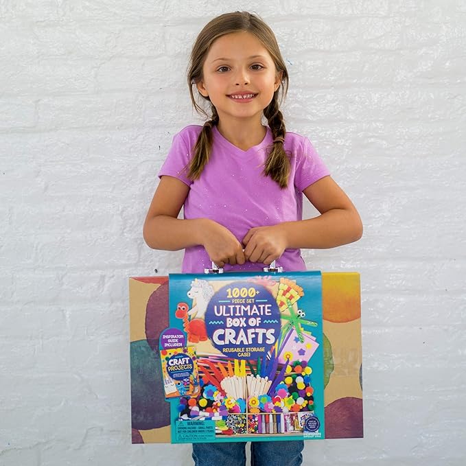 Made By Me Ultimate Craft Box, Art & Craft Activities 1000 Piece Set, Storage Case, Great for Preschool Arts & Crafts, Adult & Group Projects, Craft Box for Kids Girls & Boys