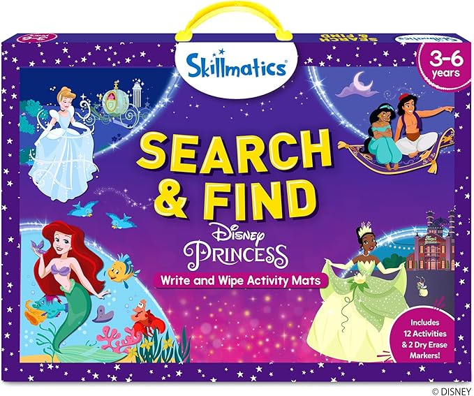 Skillmatics Preschool Learning Activity - Search and Find Disney Princess, Educational Game for Kids, Toddlers Who Love Toys, Art & Craft Activities, Valentine's Day Gifts for Ages 3, 4, 5, 6