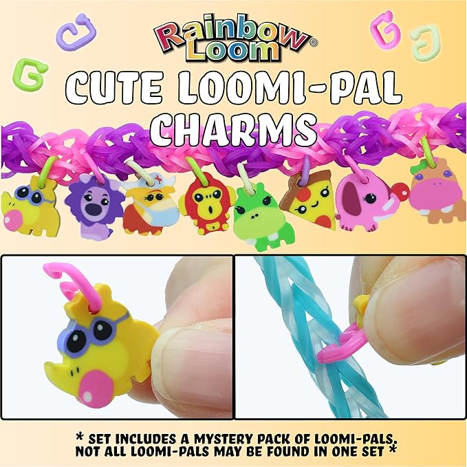 Rainbow Loom® Loomi-Pals™ MEGA Set, Features 60 Cute Assorted LP Charms, The New RL2.0, Happy Looms, Hooks, Alpha & Pony Beads, 5600 Colorful Bands All in a Carrying Case for Boys and Girls 7+