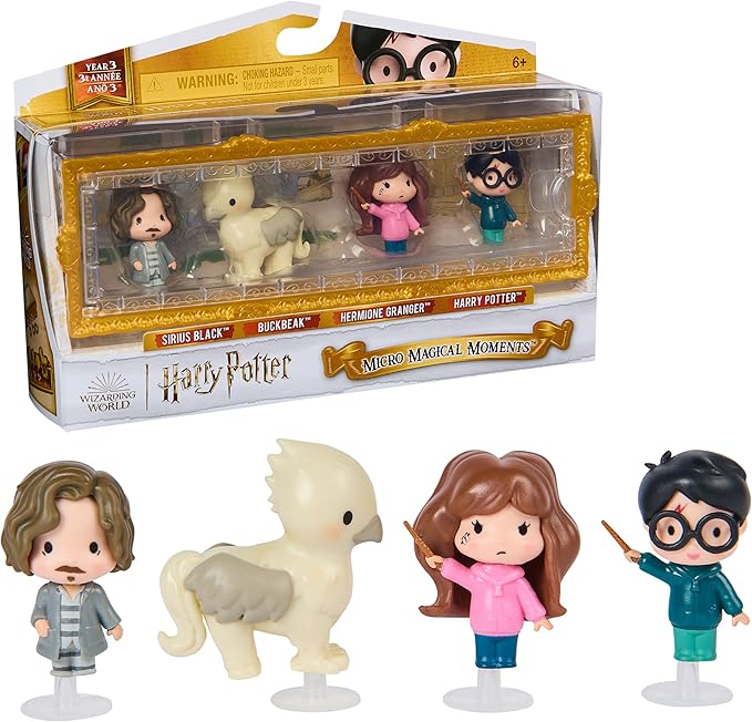 Wizarding World Harry Potter, Micro Magical Moments Prisoner of Azkaban Rescue Set with 4 Mini Figures & Display Case, Kids Toys for Ages 6 and up