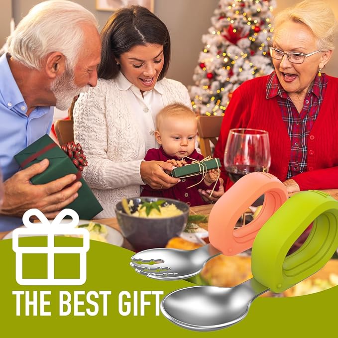 Toddler Utensils Baby Utensils Toddler Forks and Spoons Baby Forks and Spoons Set Kids Stainless Steel Silverware Set Children Safe Forks and Spoons Self Feedig-Dishwasher Safe(Orange+Green)