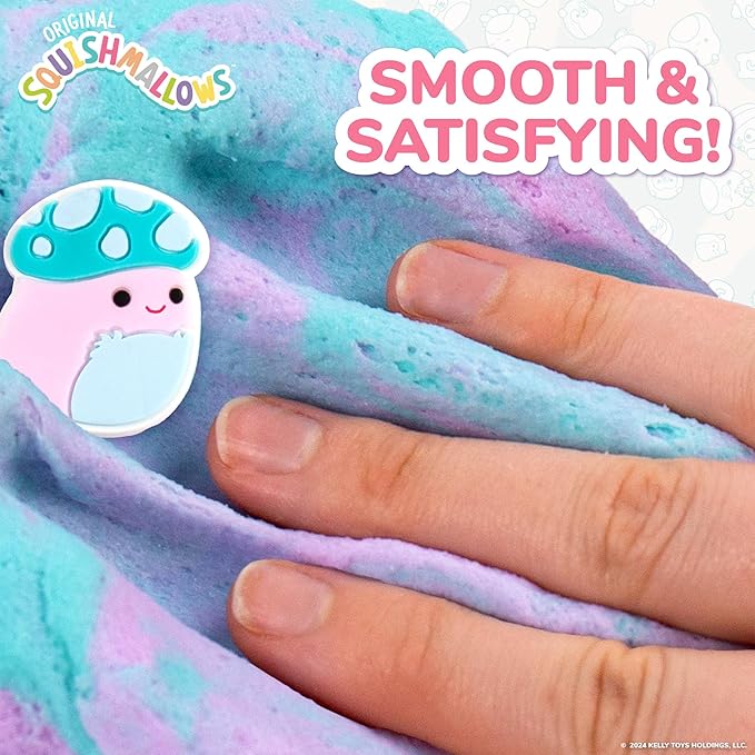 Original Squishmallows Pyle The Mushroom Premium Scented Slime, 8 oz. Fluffy Slime, Grape Scented, 3 Fun Slime Add Ins, Pre-Made Slime for Kids, Great 6 Year Old Toys, Super Soft Sludge Toy
