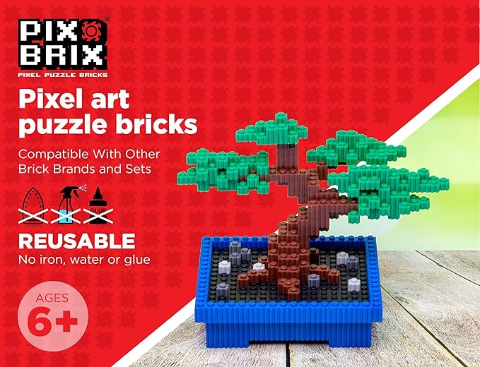 Pix Brix Pixel Art Puzzle Bricks – 3,000 Piece Pixel Art Container, 12 Color Medium Palette – Interlocking Building Bricks, Create 2D and 3D Builds Without Water or Glue – Stem Toys, Ages 6 Plus