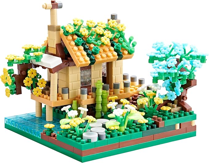 Architecture Port Cabin Building Set Model Kit and Gift for Kids and Adults Mini Blocks 600 PCS with 2 Figure