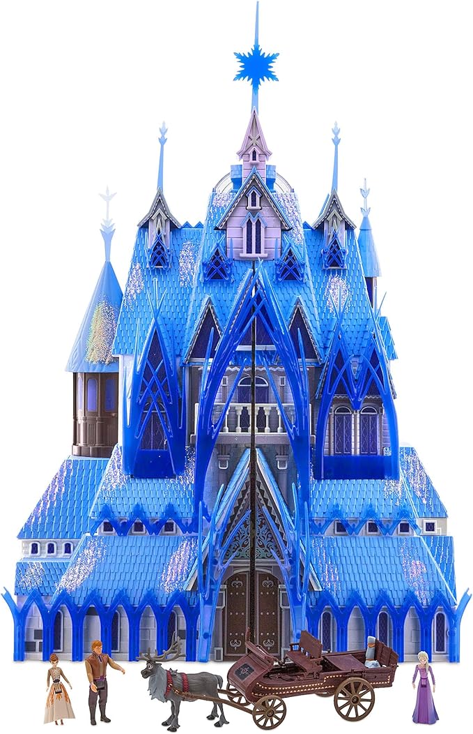 Disney Store Official Frozen 2 Magic Light & Music Castle Playset - 3 Year Old Girl Gift, Anna and Elsa Dolls - includes Frozen , Interactive Rooms & Features