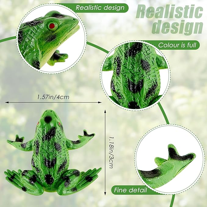 48 Pieces Plastic Frogs Toy Mini Vinyl Realistic Frog Toy Decorations Frogs Fun Rain Forest Character Toys Realistic Frog Figures Lifelike Toy for Crafting Party Supplies Home Decor Game