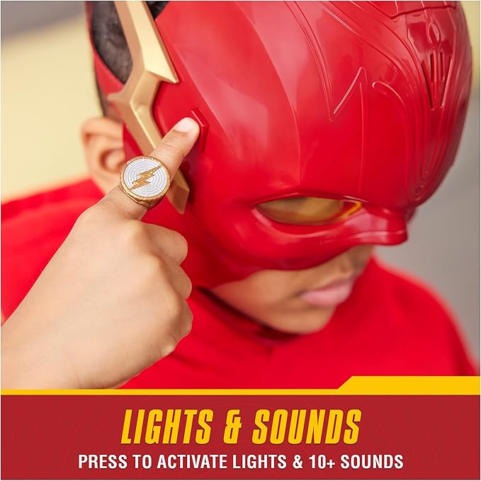 DC Comics, The Flash Hero Set, Iconic Mask with Visor and Ring, 10+ Unique