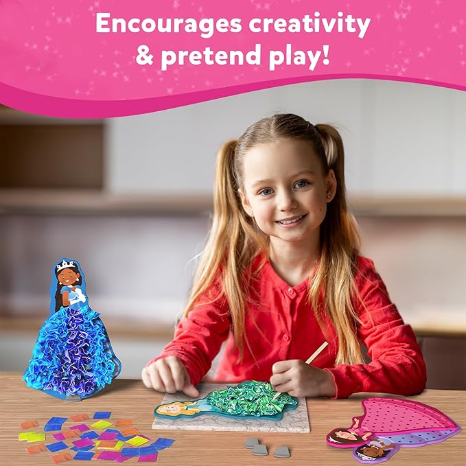 Skillmatics Art & Craft Activity - Poke-in Art Magical Princesses, Mess-Free Art for Kids, Craft Kits, DIY Activity, Valentine's Day Gifts for Girls & Boys Ages 4, 5, 6, 7, 8, 9